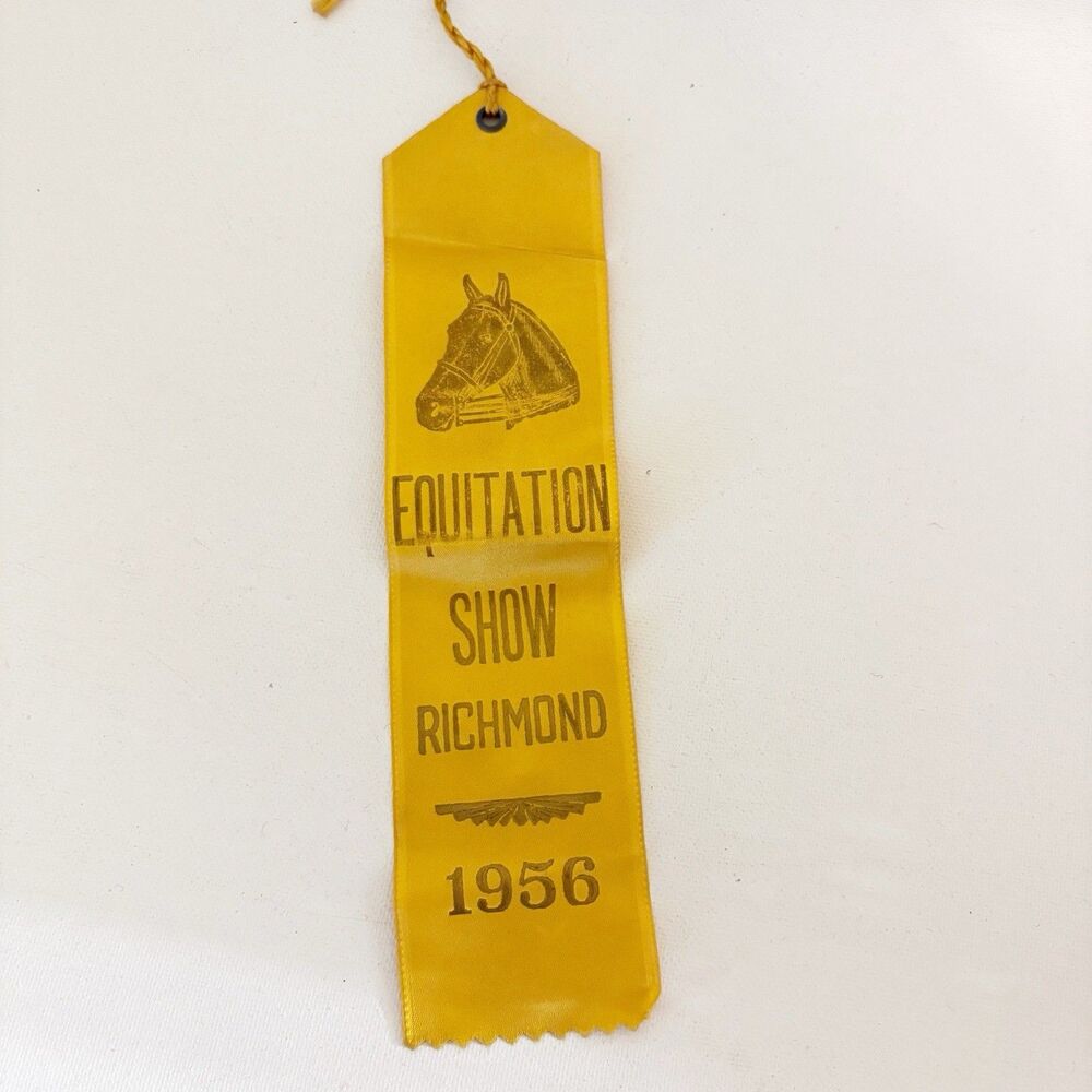 High Hampton School Of Equitation Yellow Equestrian Ribbon 1956 Horse Richmond